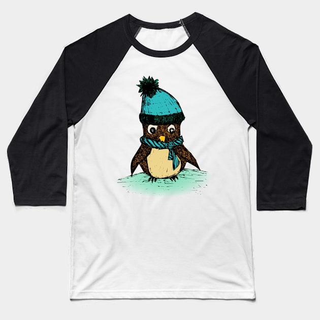 Cold Owl Baseball T-Shirt by DigitalShards